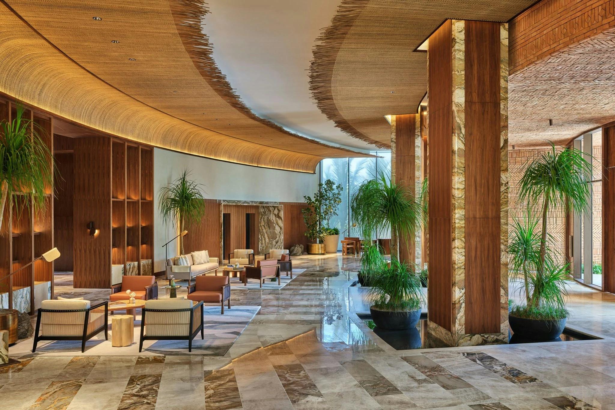 Elegant luxury resort lobby interior